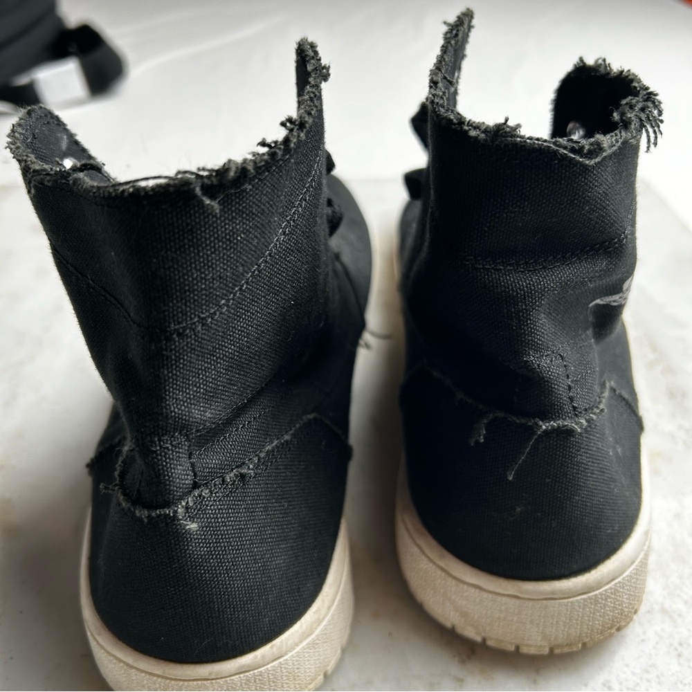 Nike Air Jordan Black Canvas High-Top Sneakers - Picture 7 of 11